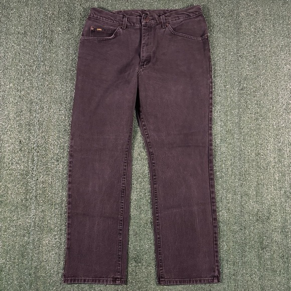 Lee Other - Lee Men's 5‑Pocket Black Denim Jeans 34x30 Straight Fit‎ Leather Patch